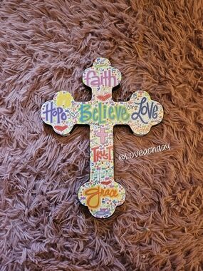 ✨️Bright & Colorful Cross "Faith Hope Grace"
